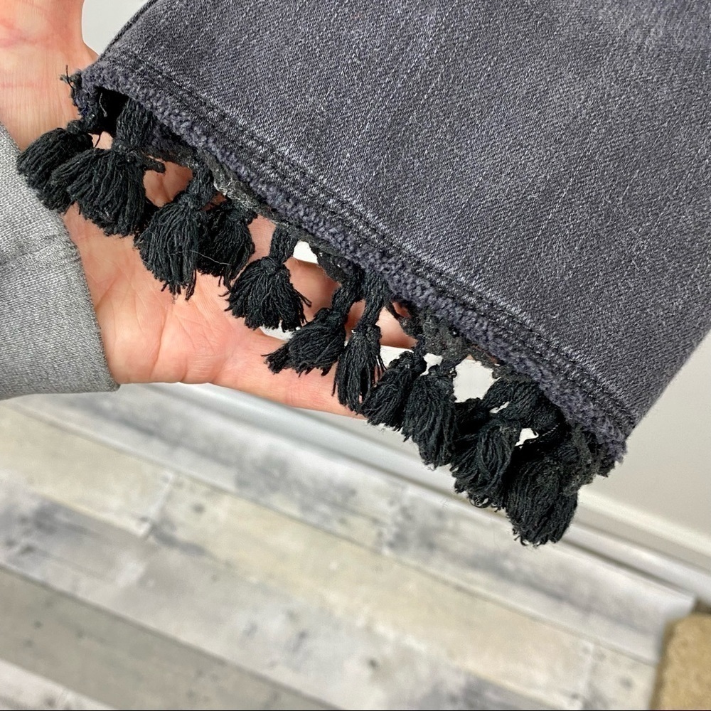 Soft Surroundings Black gray cropped tassel jeans - Picture 9 of 13